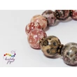 Leopárd jáspis 10 mm-es ásvány karkötő, köztesekkel