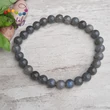 Labradorit 6 mm-es szürke ásvány karkötő