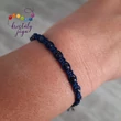 Zafír fazettált 3,5 mm-es, csomózott karkötő