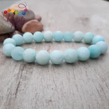 Matt amazonit 10 mm-es ásvány karkötő