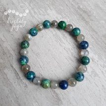 Labradorit azurit-malachit 8 mm-es karkötő