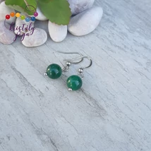 Fuchsite 8 mm-es fülbevaló