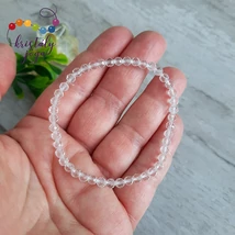 Fazettált hegyikristály 4 mm-es ásvány karkötő