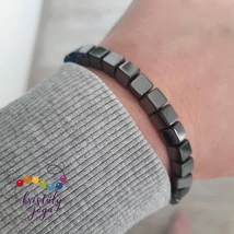 Hematit 6 mm-es kocka ásvány karkötő
