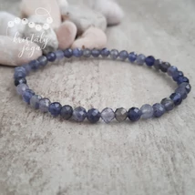 Kordierit-iolit 4 mm-es fazettált ásvány karkötő