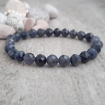 Kordierit-iolit 7 mm-es fazettált ásvány karkötő