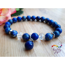 Lapis lazuli 8 mm-es ásvány karkötő medállal