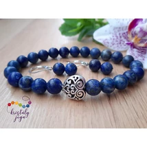 Lapis lazuli 8 mm-es ásvány szett szív medállal