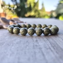 Világos nemesszerpentin 10 mm-es ásvány karkötő