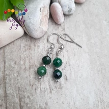 Smaragd 5 mm-es fazettált drágakő fülbevaló