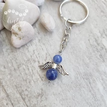 Szodalit angyal ásvány kulcstartó
