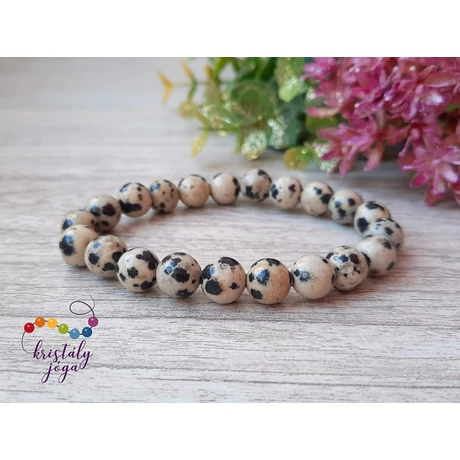 Dalmata jáspis 8mm-es ásvány karkötő