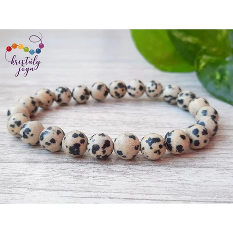Dalmata jáspis matt 8mm-es férfi ásvány karkötő