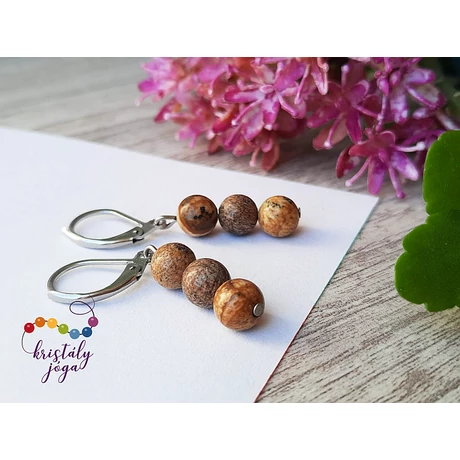 Tájképjáspis 6 mm-es ásvány fülbevaló