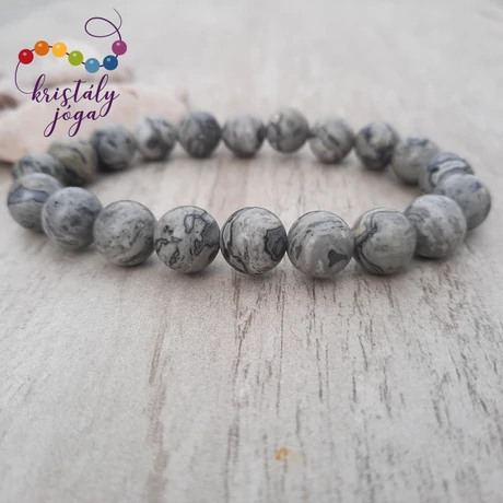 Térkép jáspis 10 mm-es ásvány karkötő