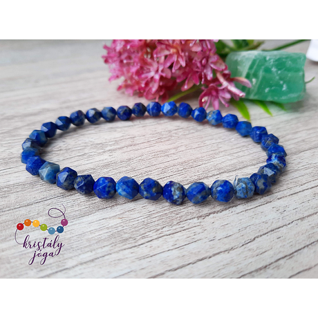 Lapis lazuli 6 mm-es fazettált ásvány karkötő