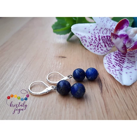 Lapis lazuli 8 mm-es ezüst ásvány fülbevaló
