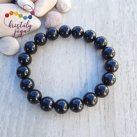 Fekete turmalin 10 mm-es ásvány karkötő