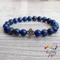Lapis lazuli 8 mm-es férfi ásvány karkötő végtelen csomóval